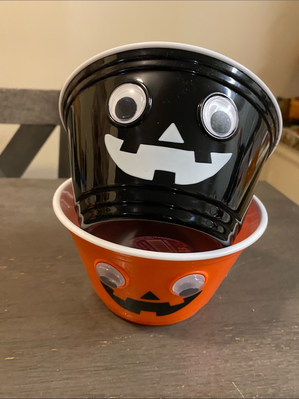 Halloween Jack-O'-Lantern Candy Buckets - Black and Orange